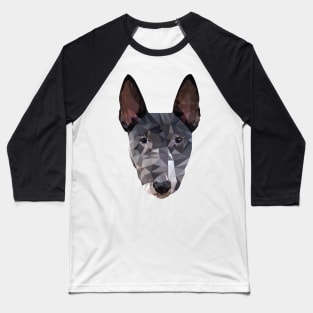 Low Poly Dog Bullterrier Pet Great Britain Art Baseball T-Shirt